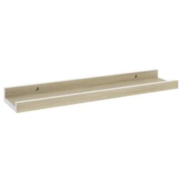 Berkfield Home Wall Shelves 4 pcs White & Sonoma Oak 40x9x3 cm - Size: 40 x 9 x 3 cm - thumbnail 4