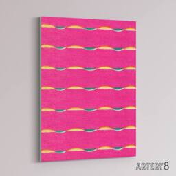 "Artery8 Textile Pattern Vibrant Pink Canvas Wall Art Print Furuya Korin - Size: W18"" x H24""" - thumbnail 2