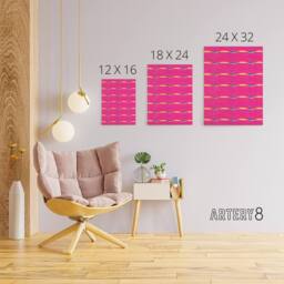"Artery8 Textile Pattern Vibrant Pink Canvas Wall Art Print Furuya Korin - Size: W18"" x H24""" - thumbnail 4