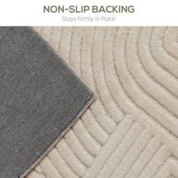 HOMCOM Modern Geometric Rug, Thick & Plush, Non-Slip, 230 x 160 cm, Cream - Size: 230 cm x 160 cm - thumbnail 6