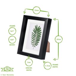 "Nicola Spring 3D Box Photo Frames - 5 x 7"" with 4 x 6"" Mount - White Mount - Pack of 2 in Dark Brown" - thumbnail 4