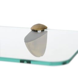 Harbour Housewares 2x Rounded Floating Glass Shelves - 60cm Bathroom Storage Display Unit in Gold - thumbnail 7