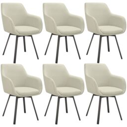 tectake Dining Chair Alicon Set Of 6 - Greige in Beige - Size: 6 Pack - thumbnail 1