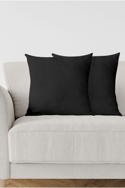 Neel Blue 220GSM Crushed Velvet Cushion Covers, Set of 2, 45cm x 45cm in Black - Size: 45 cm x 45 cm - image 1
