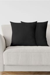 Neel Blue 220GSM Crushed Velvet Cushion Covers, Set of 2, 45cm x 45cm in Black - Size: 45 cm x 45 cm
