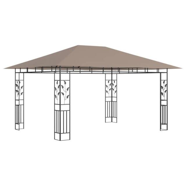 Berkfield Home Gazebo with Mosquito Net 4x3x2.73 m Taupe 180 g/m ² - image 1