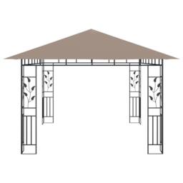Berkfield Home Gazebo with Mosquito Net 4x3x2.73 m Taupe 180 g/m ² - thumbnail 4
