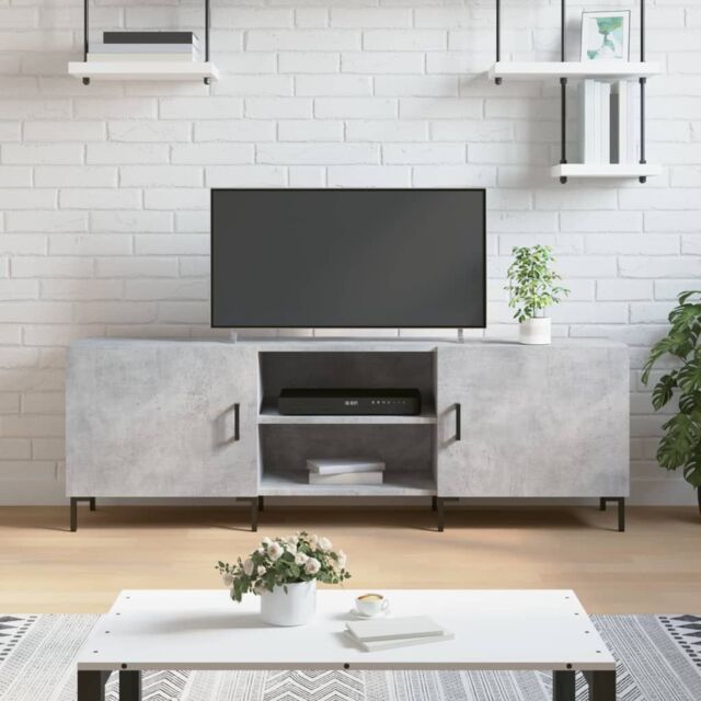 Berkfield Home TV Cabinet Concrete Grey 150x30x50 cm Engineered Wood - Size: 150 x 30 x 50 cm - image 1