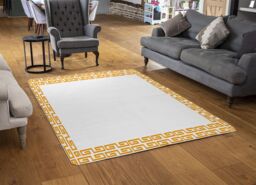 Benjamin Tate Design Golden Egyptian Border Rug in Natural - Size: Large - thumbnail 2