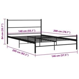 Berkfield Home Elegant Bed Frame Black Metal 140x200 cm - thumbnail 7