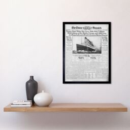 Artery8 Wall Art Print Vintage Newspaper Front Page The Times Dispatch Article Titanic Maiden Voyage Marine Disaster 1912 Art Framed - thumbnail 2