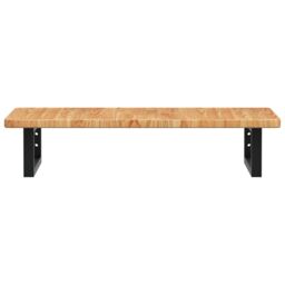 Berkfield Home Basin Shelf Wall Mounted Steel & Solid Wood Oak in Brown - thumbnail 4
