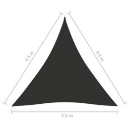 Berkfield Home Sunshade Sail Oxford Fabric Triangular 4.5x4.5x4.5 m Anthracite in Black - thumbnail 6
