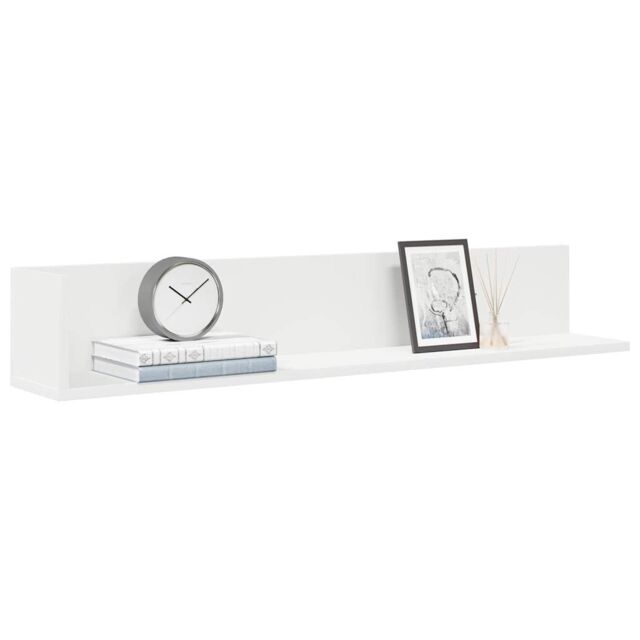 Berkfield Home Wall Shelves 2 pcs White 100x16.5x16.5 cm Engineered Wood - image 1