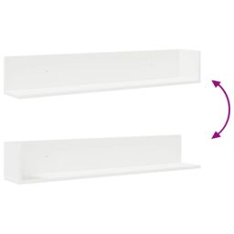 Berkfield Home Wall Shelves 2 pcs White 100x16.5x16.5 cm Engineered Wood - thumbnail 8