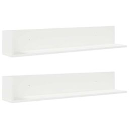 Berkfield Home Wall Shelves 2 pcs White 100x16.5x16.5 cm Engineered Wood - thumbnail 2