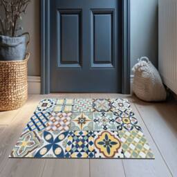 The Rug Shop UK Multi Modern Geometric Easy to Clean Mat - Size: 50 cm x 75 cm - thumbnail 3