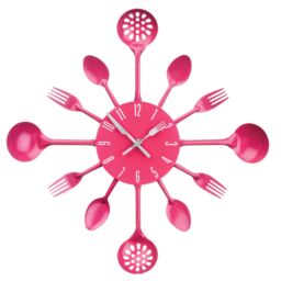 Orsina Maison by Premier Cutlery Metal Wall Clock in Pink