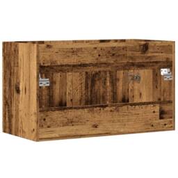 Berkfield Home Bathroom Sink Cabinet Old Wood 90x38.5x46 cm Engineered Wood in Brown - thumbnail 6