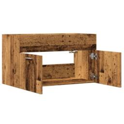 Berkfield Home Bathroom Sink Cabinet Old Wood 90x38.5x46 cm Engineered Wood in Brown - thumbnail 7