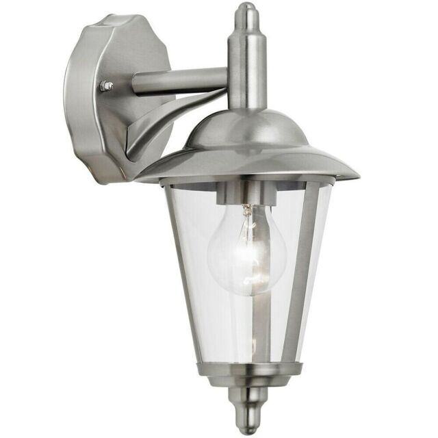 Loops IP44 Outdoor Wall Lamp Stainless Steel Traditional Lantern Porch Hang Pendant in Metallics - image 1