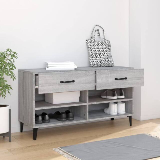 Berkfield Home Shoe Cabinet Grey Sonoma 102x35x55 cm Engineered Wood - Size: 102 x 35 x 55 cm - image 1