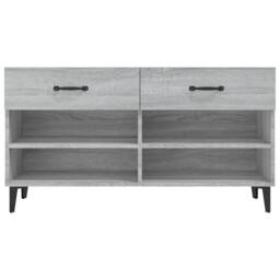 Berkfield Home Shoe Cabinet Grey Sonoma 102x35x55 cm Engineered Wood - Size: 102 x 35 x 55 cm - thumbnail 6