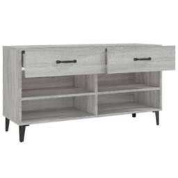 Berkfield Home Shoe Cabinet Grey Sonoma 102x35x55 cm Engineered Wood - Size: 102 x 35 x 55 cm - thumbnail 7