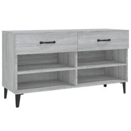 Berkfield Home Shoe Cabinet Grey Sonoma 102x35x55 cm Engineered Wood - Size: 102 x 35 x 55 cm - thumbnail 3