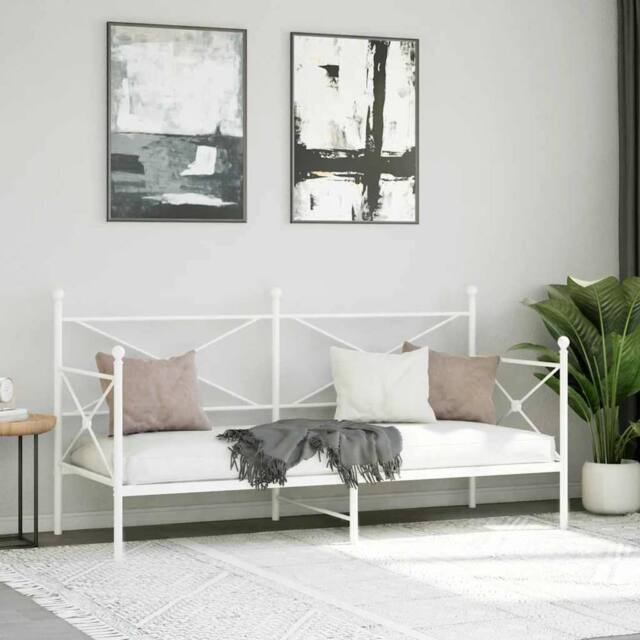 Berkfield Home Durable Day Bed without Mattress White 90x200 cm Steel - image 1