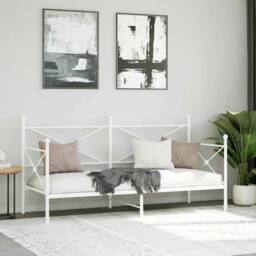 Berkfield Home Durable Day Bed without Mattress White 90x200 cm Steel
