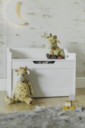 Marco Paul White Wooden Storage Bench with Hidden Storage & Toy Chest