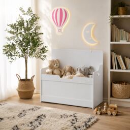 Marco Paul White Wooden Storage Bench with Hidden Storage & Toy Chest - thumbnail 9