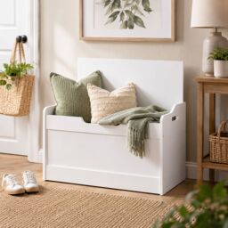 Marco Paul White Wooden Storage Bench with Hidden Storage & Toy Chest - thumbnail 7
