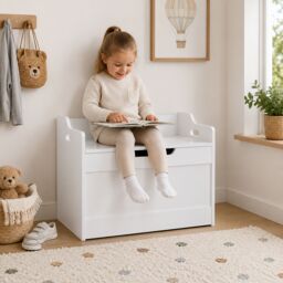 Marco Paul White Wooden Storage Bench with Hidden Storage & Toy Chest - thumbnail 8