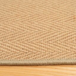 Kukoon Natural Golden Beige Jute Micro Woven Herringbone Pattern Cotton Border Area Rug - Size: 70 cm x 240 cm - thumbnail 5