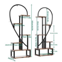 NESTLUNE 6-Tier Tall Wooden Plant Stand Rack in Black - Size: 100 cm x 100 cm - thumbnail 2