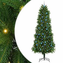 Berkfield Home Christmas Tree with 300 LEDs with Stand Green 240 cm PE - thumbnail 2