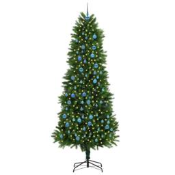Berkfield Home Christmas Tree with 300 LEDs with Stand Green 240 cm PE - thumbnail 3
