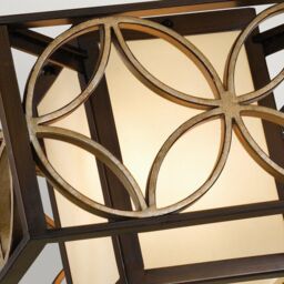 Netlighting Remy 2 Light Flush Ceiling Light Gold Bronze in Brown - thumbnail 2