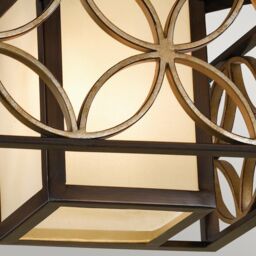 Netlighting Remy 2 Light Flush Ceiling Light Gold Bronze in Brown - thumbnail 3