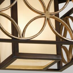 Netlighting Remy 2 Light Flush Ceiling Light Gold Bronze in Brown - thumbnail 4