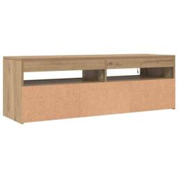 Berkfield Home TV Cabinet with LED Lights Artisan Oak 120x35x40 cm Engineered Wood in Brown - Size: 120 x 35 x 40 cm - thumbnail 9