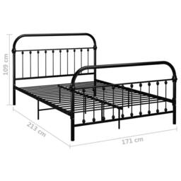 Berkfield Home Elegant Bed Frame Black Metal 160x200 cm - thumbnail 6