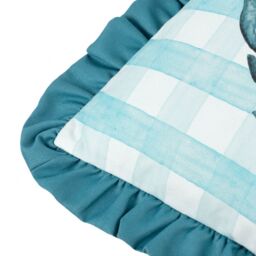 Furn Gingham Crab Printed Ruffle Cushion in Blue - Size: 43 cm x 43 cm - thumbnail 4
