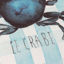 Furn Gingham Crab Printed Ruffle Cushion in Blue - Size: 43 cm x 43 cm - thumbnail 5