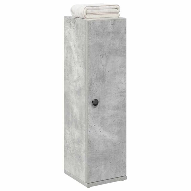 Berkfield Home Bathroom Cabinet with Roll Holder Concrete Grey 20.5x22x72 cm - image 1