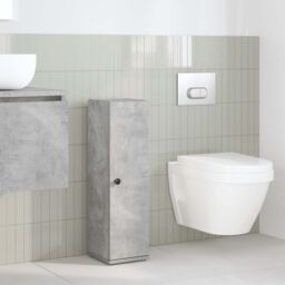 Berkfield Home Bathroom Cabinet with Roll Holder Concrete Grey 20.5x22x72 cm - thumbnail 3