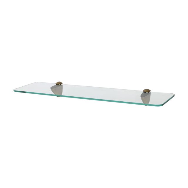 Harbour Housewares Rounded Floating Glass Shelf - 50cm - Bathroom Storage Display Unit in Gold - image 1