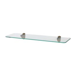 Harbour Housewares Rounded Floating Glass Shelf - 50cm - Bathroom Storage Display Unit in Gold - thumbnail 1